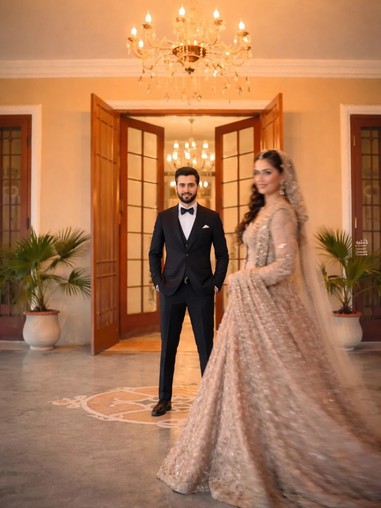 Couple at grand doorway