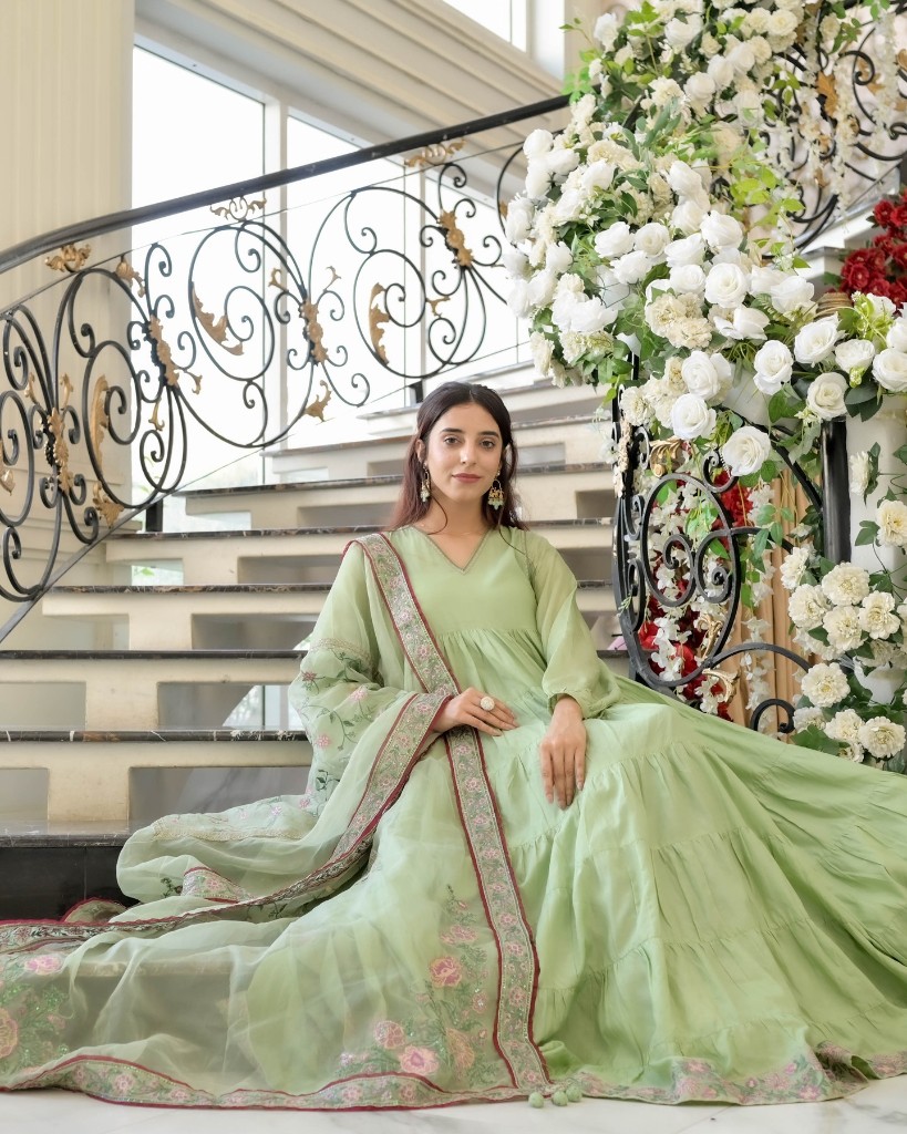 Bridal editorial on staircase