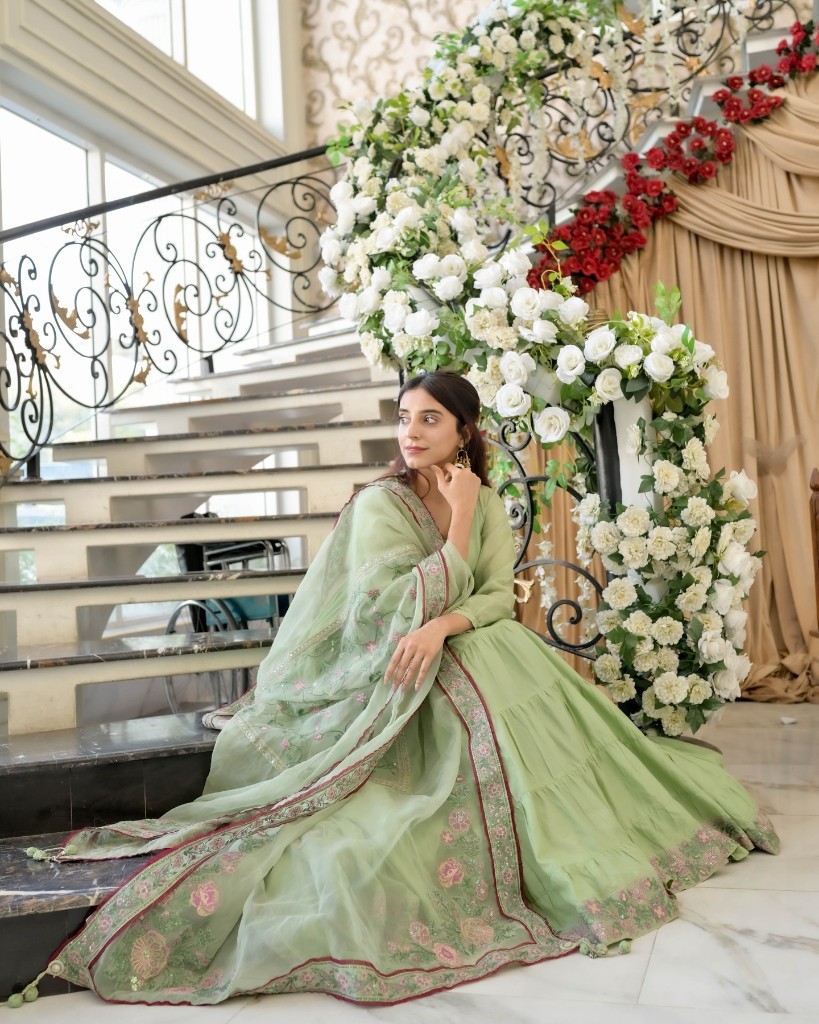 Bridal editorial on staircase