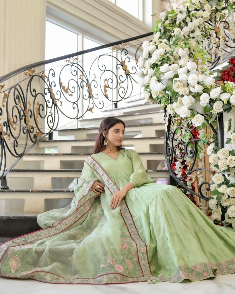 Bridal editorial on staircase